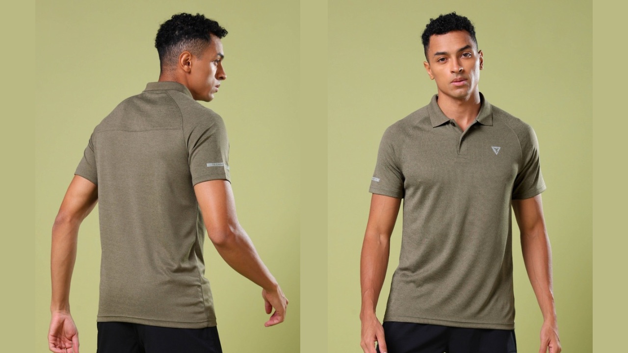 Technosport Men Polo Collar Anti Static Slim Fit T-shirt