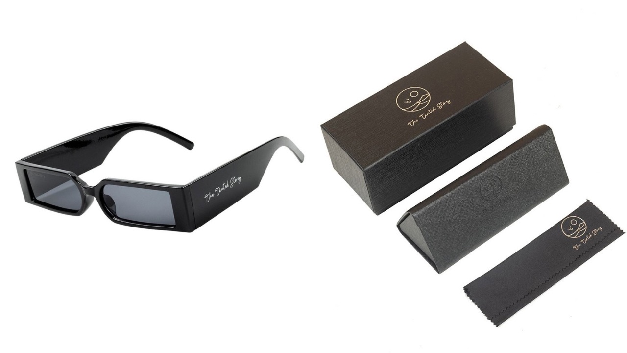 The Tinted Story Unisex Rectangle Sunglasses with UV Protected Lens TTS171 BLR