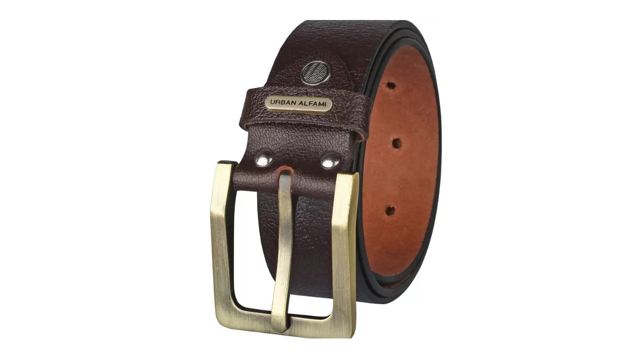 Urban Alfami Men Casual Evening Formal Party Brown Genuine Leather Belt
