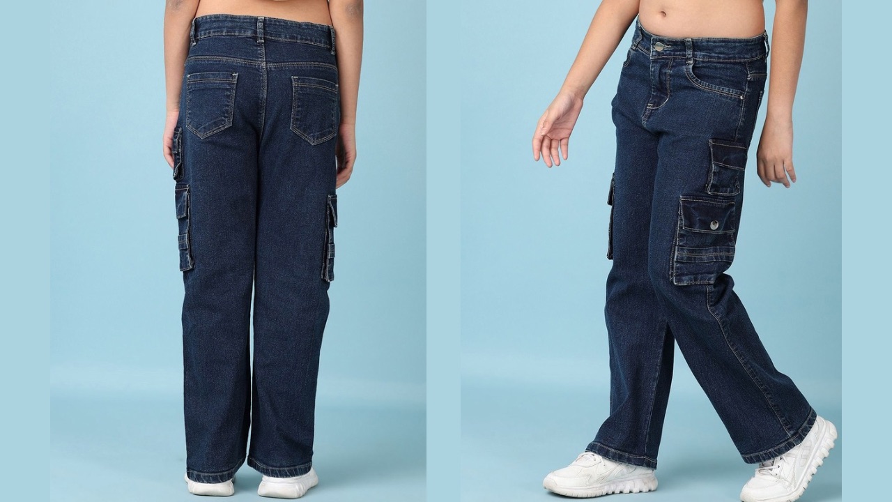 V-Mart Girls Cotton Regular Fit Low Distress Stretchable Jeans