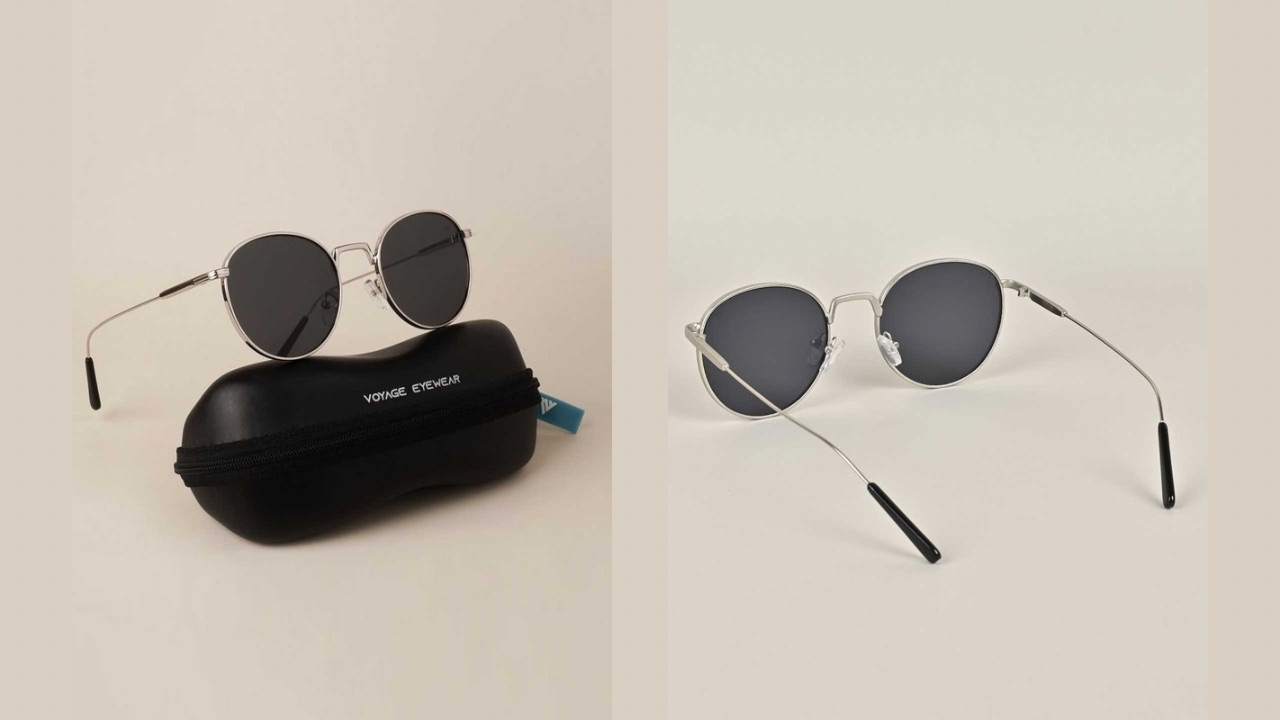 Voyage Unisex Black Lens Oval Sunglasses with UV Protected Lens 2038MG3051C