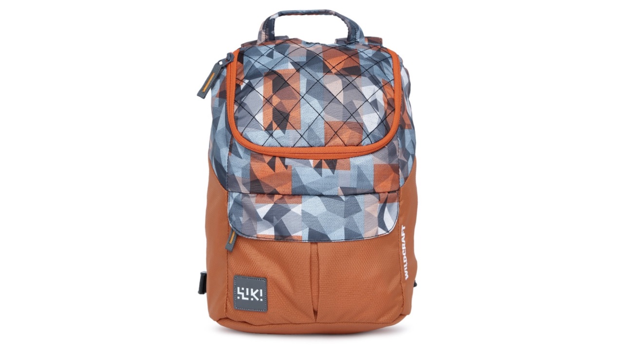 Wildcraft Women Orange & Blue Graphic Backpack