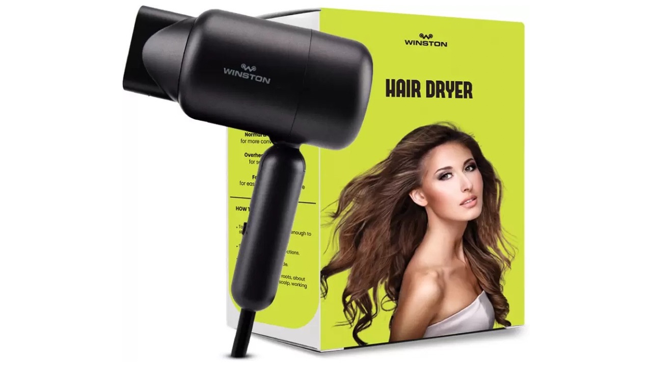 Winston Foldable for Women and Men Hair Dryer (1400 W, Grey)