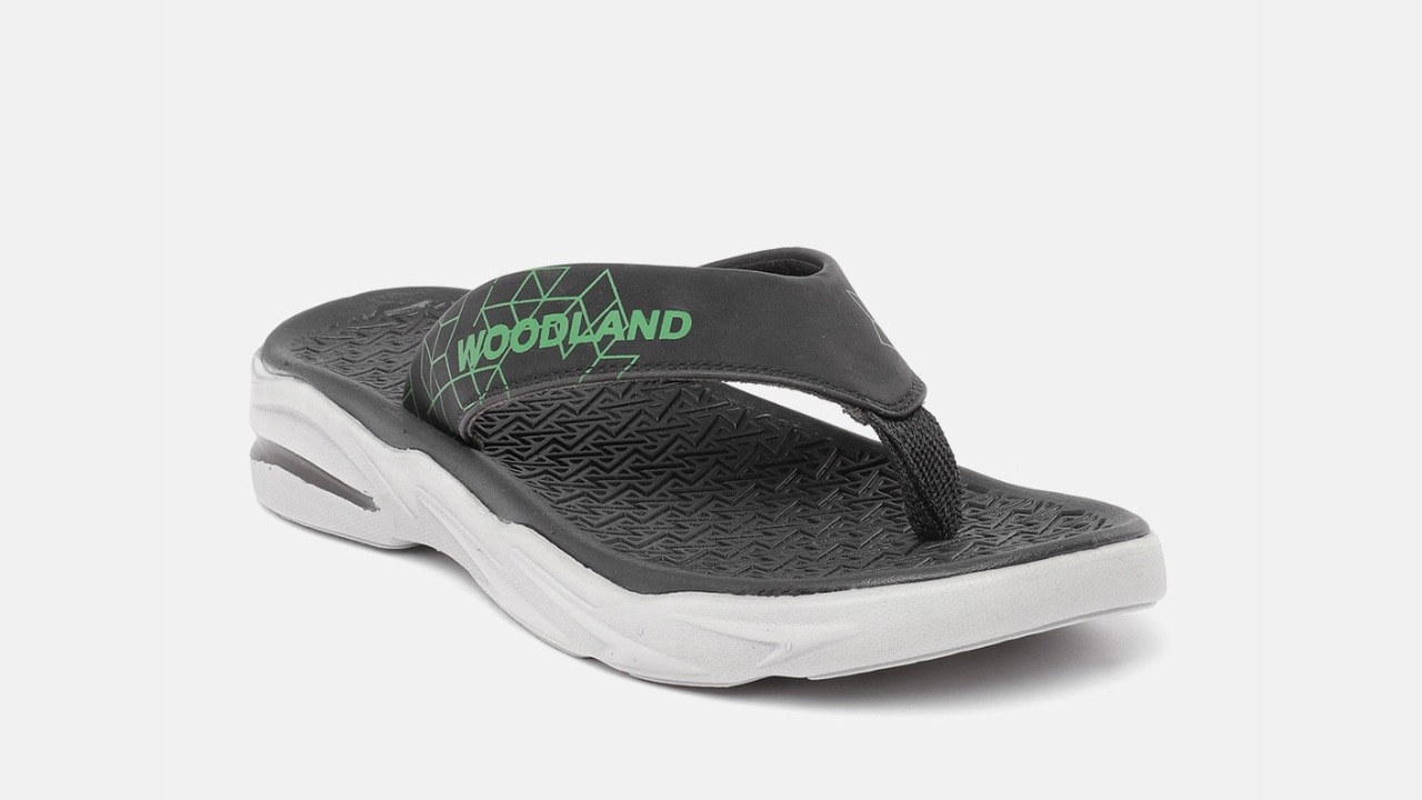 Woodland Men Printed Thong Flip-Flops