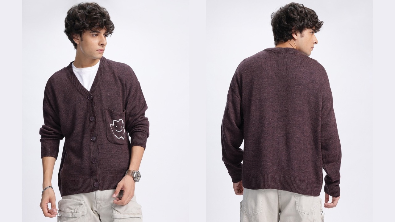 glitchez Knit & Chill Embroidered Pocket Cardigan