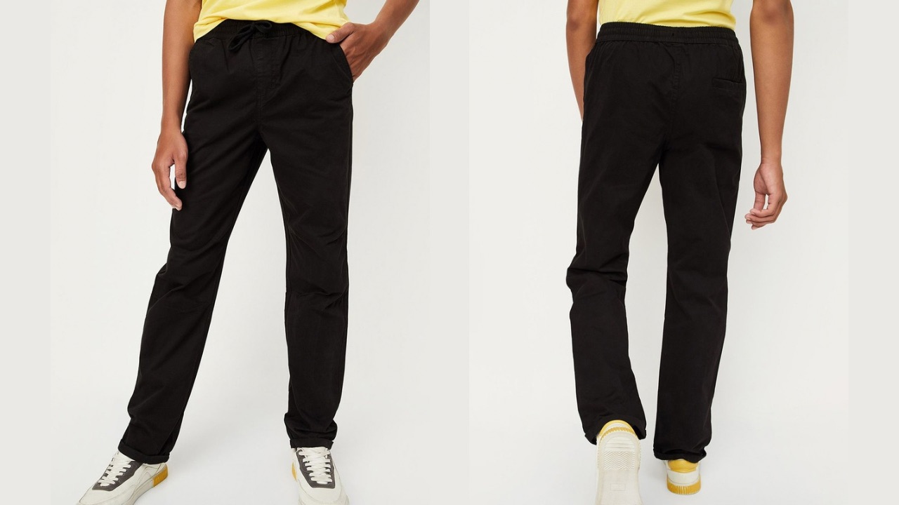 max Boys Cotton Mid-Rise Regular Fit Trousers