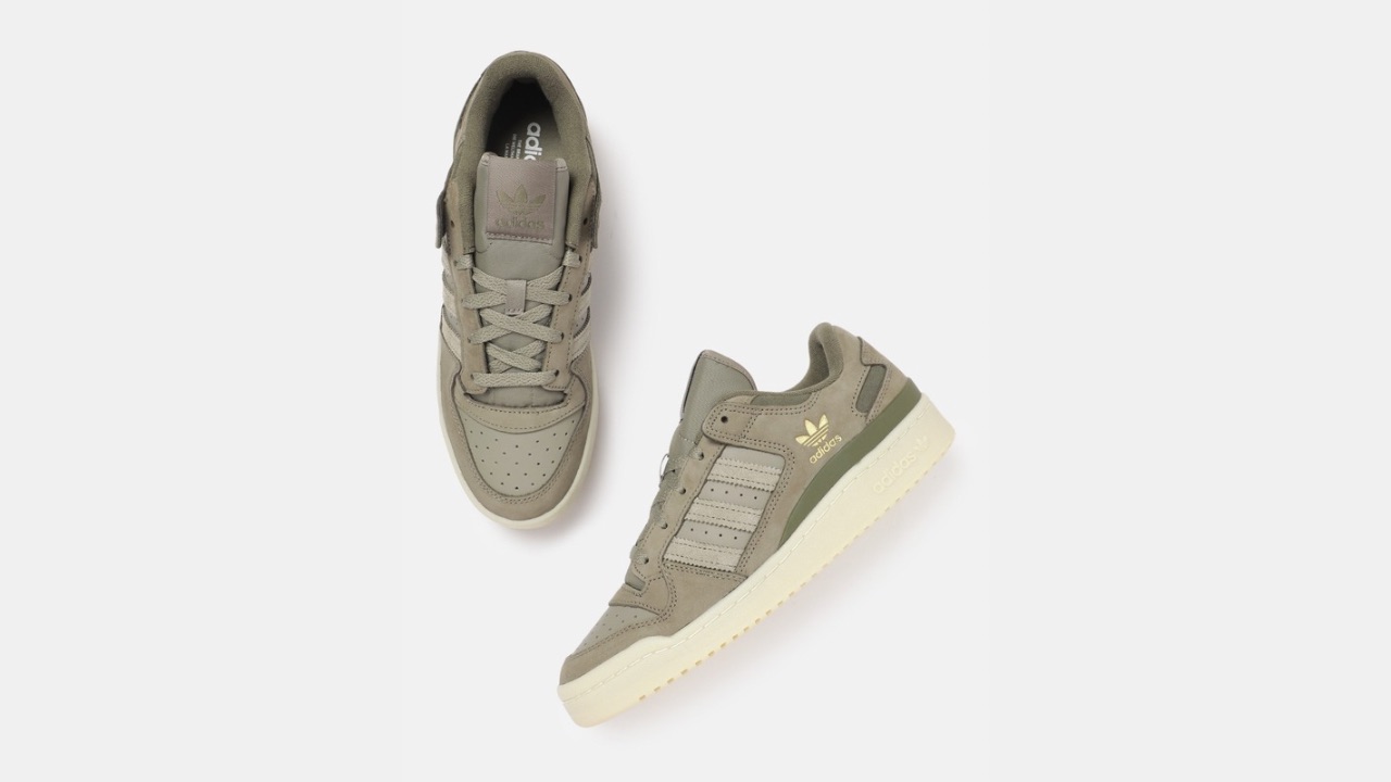 ADIDAS Originals Men FORUM LOW CL Leather Sneakers With Perforated Detail