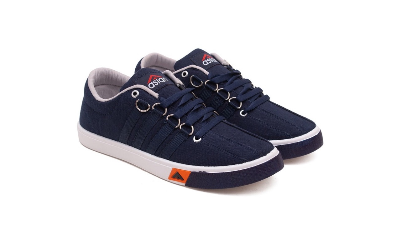 ASIAN Men Navy Blue Woven Design Sneakers