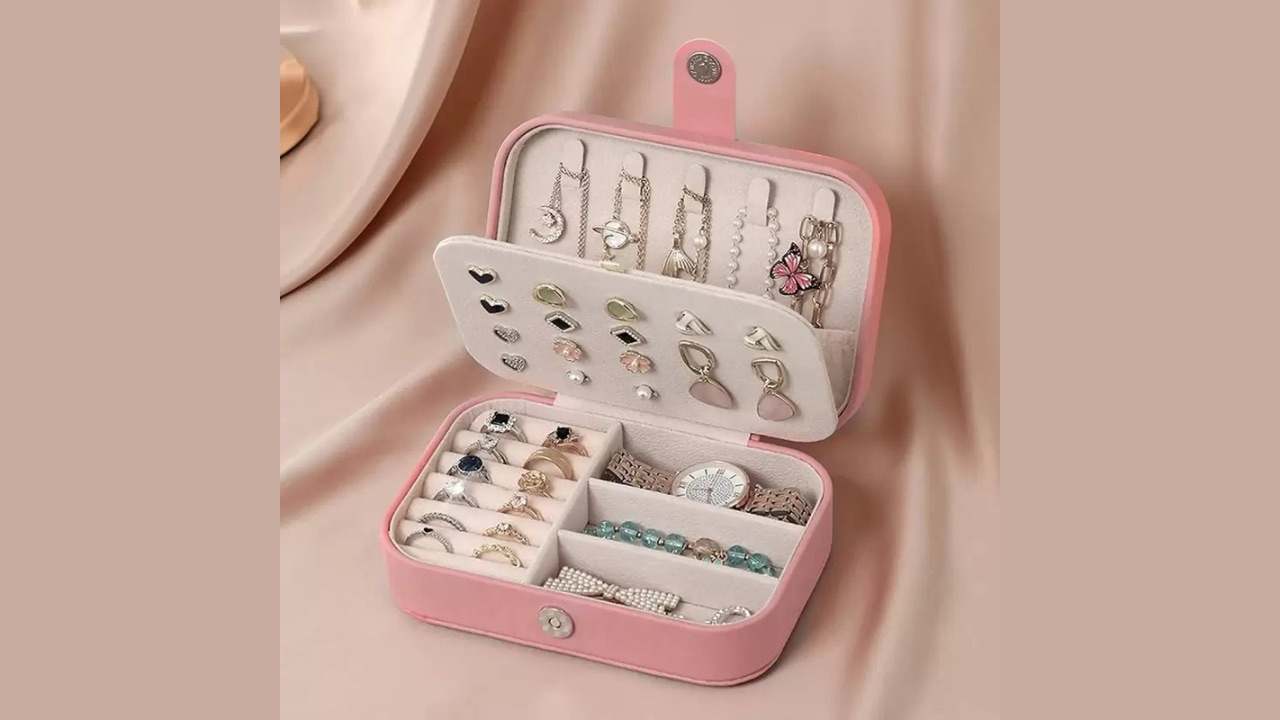 Aibzi Jewelry Case Earring Organizer Box