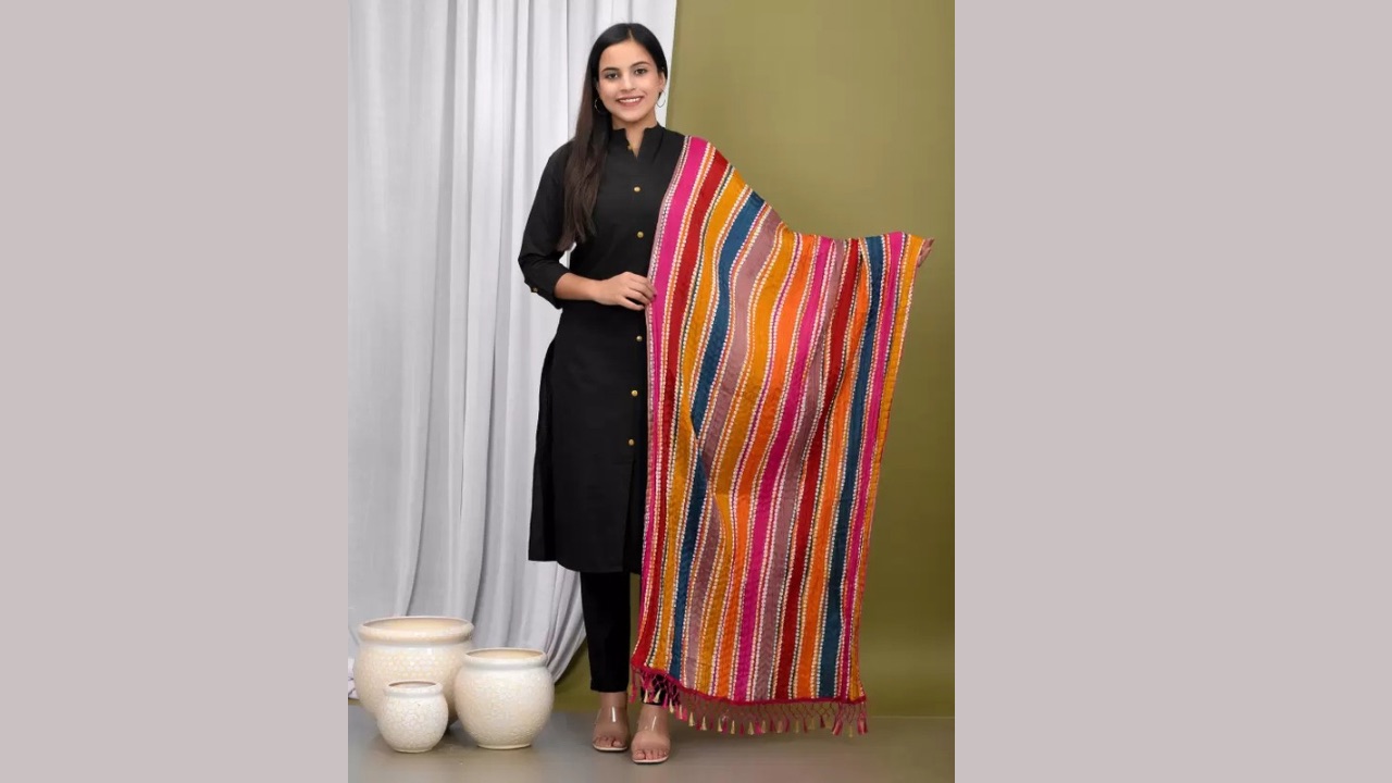 Awrify Chiffon Printed Dupatta