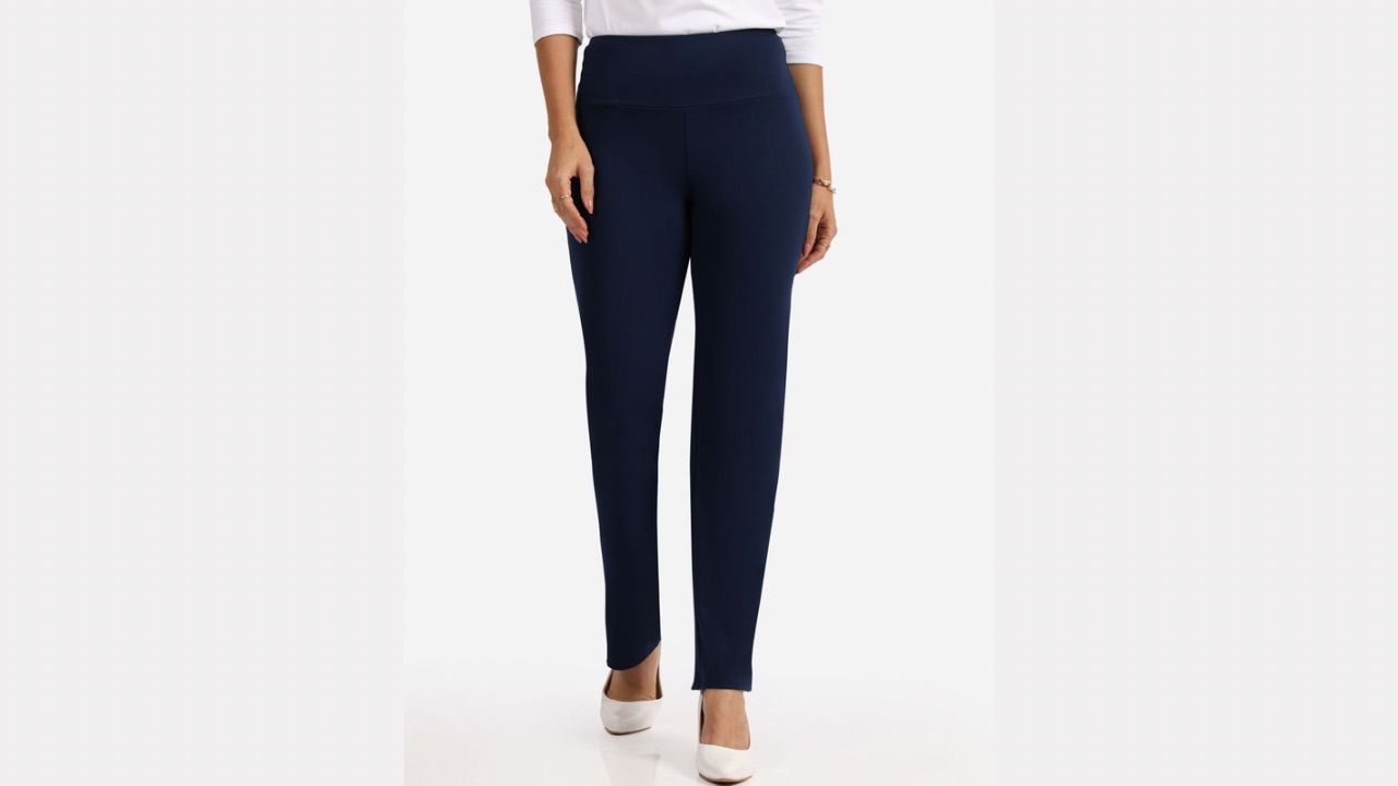 Blissclub Women Straight Fit High-Rise Formal Trousers