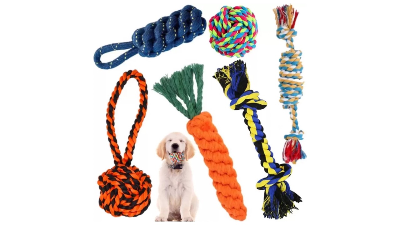 Decorvaiz Toys Puppies Small Dogs Rope Ball Toy