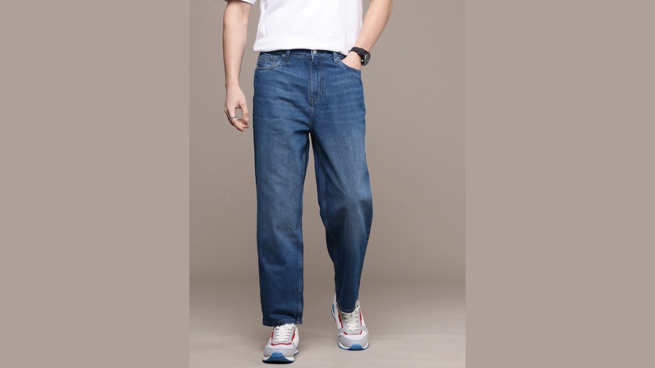 FCUK Men Loose Fit Light Fade Pure Cotton Jeans