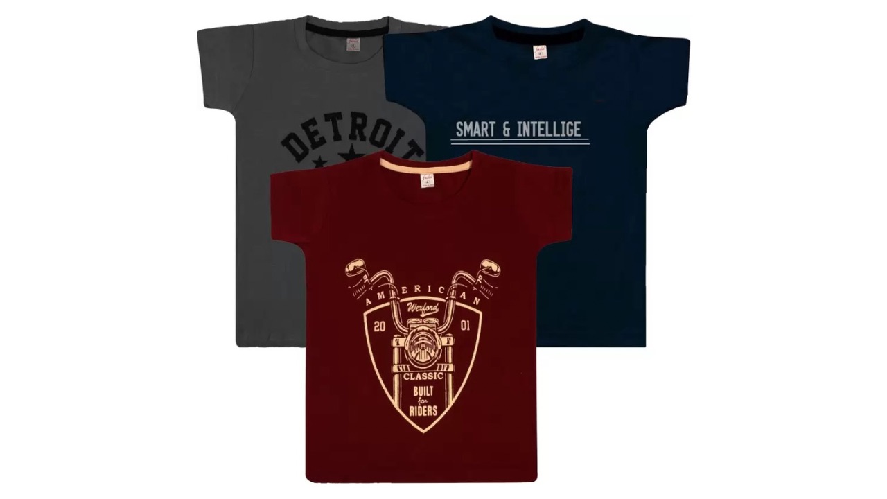 Fasla Boys Graphic Print Pure Cotton Regular T-Shirt