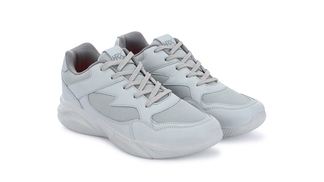 HRX by Hrithik Roshan Men Grey Textured Lace-Up Running Shoes