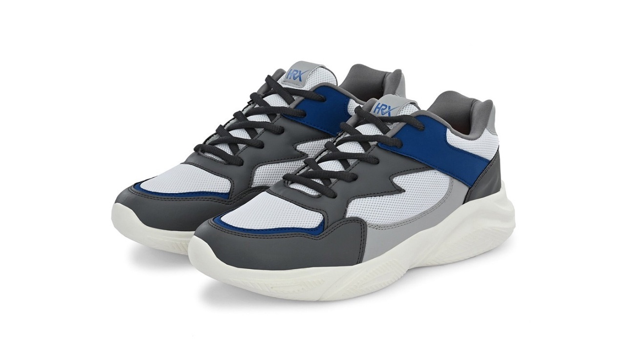 HRX by Hrithik Roshan Men White And Grey Memory Foam Non-Marking Running Shoes