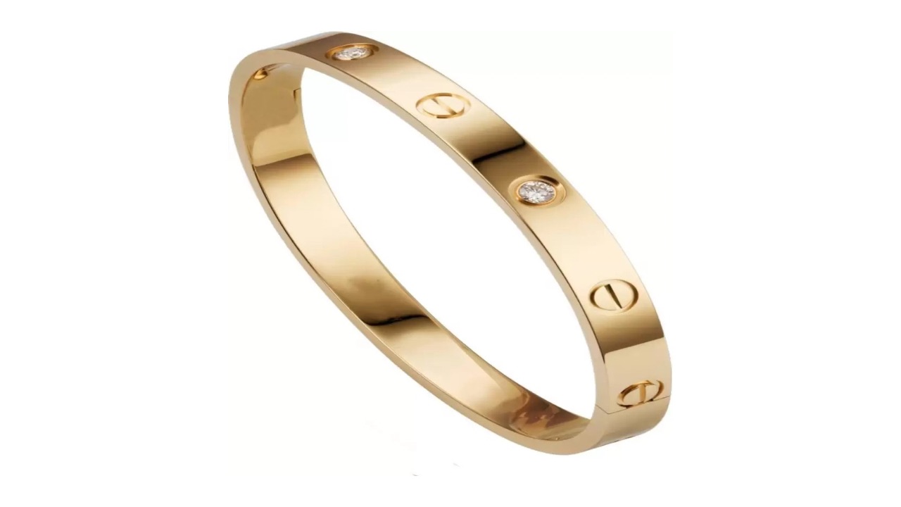 HouseofTrendzz Stainless Steel Zircon Gold-Plated Bangle