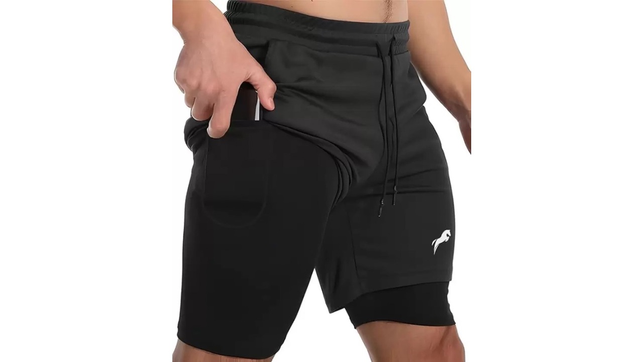 Just Rider Solid Men Black Gym Shorts