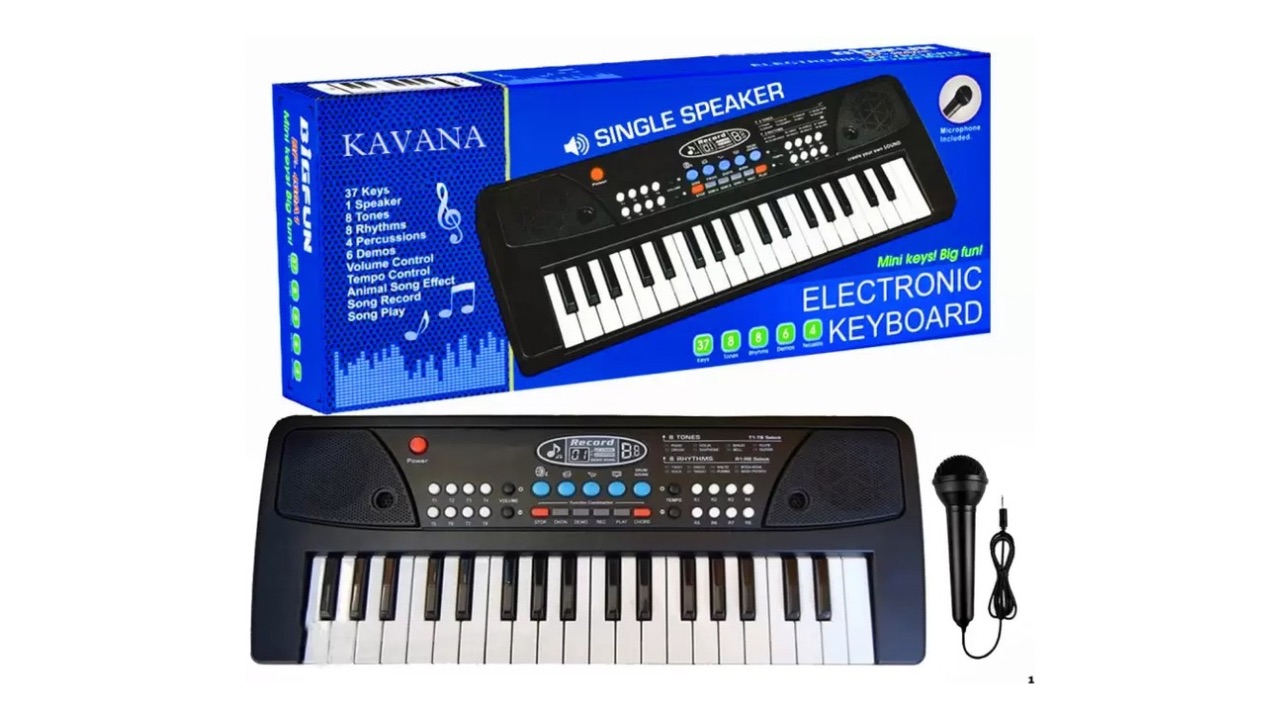 Kavana 37-Key Piano Keyboard with Recording and Mic