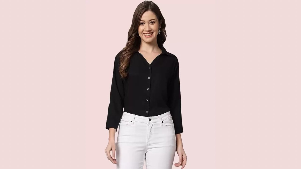 METRONAUT Women Regular Fit Solid Formal Shirt