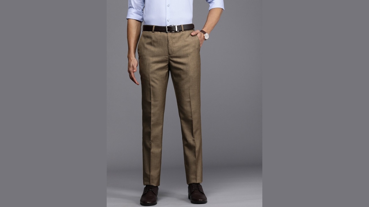 Raymond Men Slim Fit Flat Front Formal Trousers