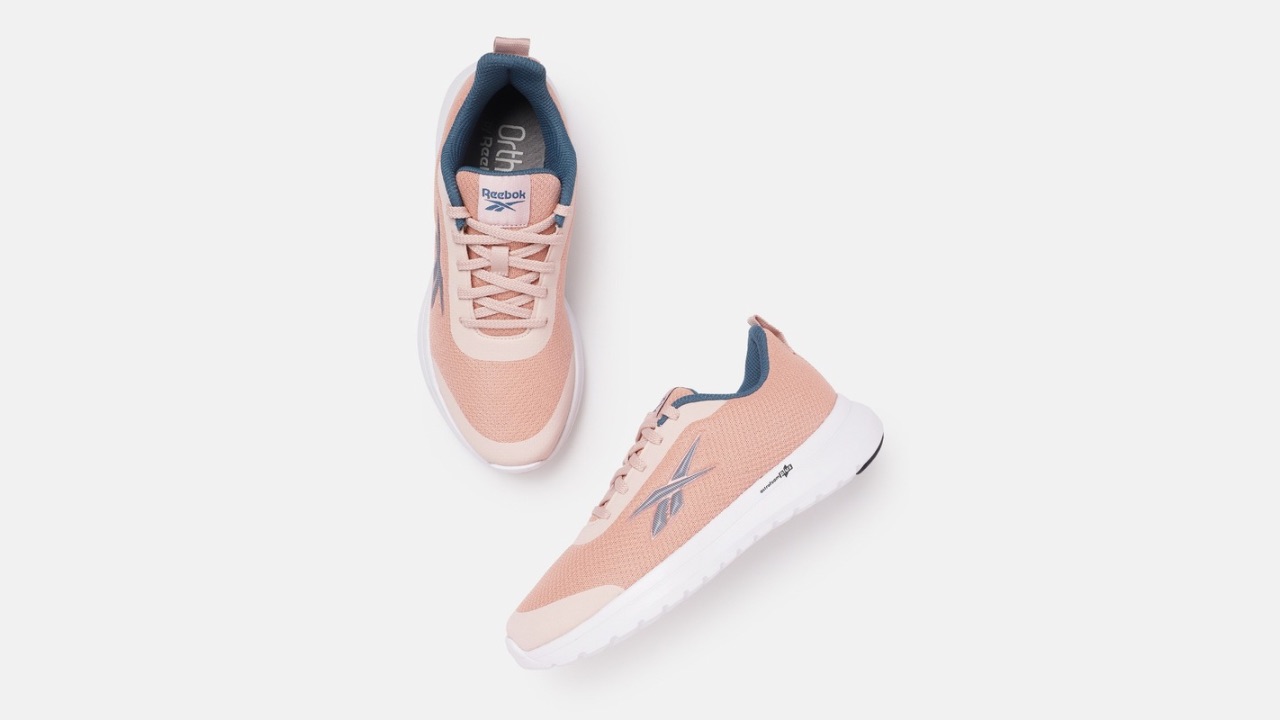 Reebok Women Woven Design Lunar Walking Shoes with Brand Logo Detail