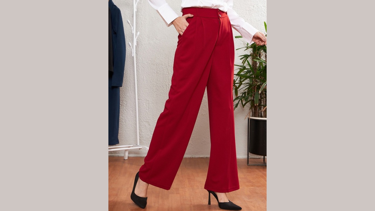 SASSAFRAS worklyf Women Straight Fit Easy Wash Formal Trousers