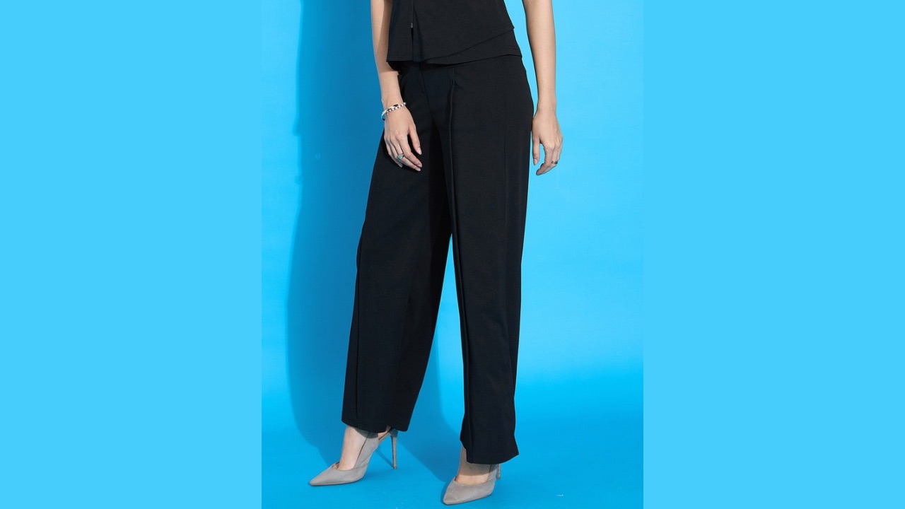 SASSAFRAS worklyf Women Straight Fit High-Rise Trousers