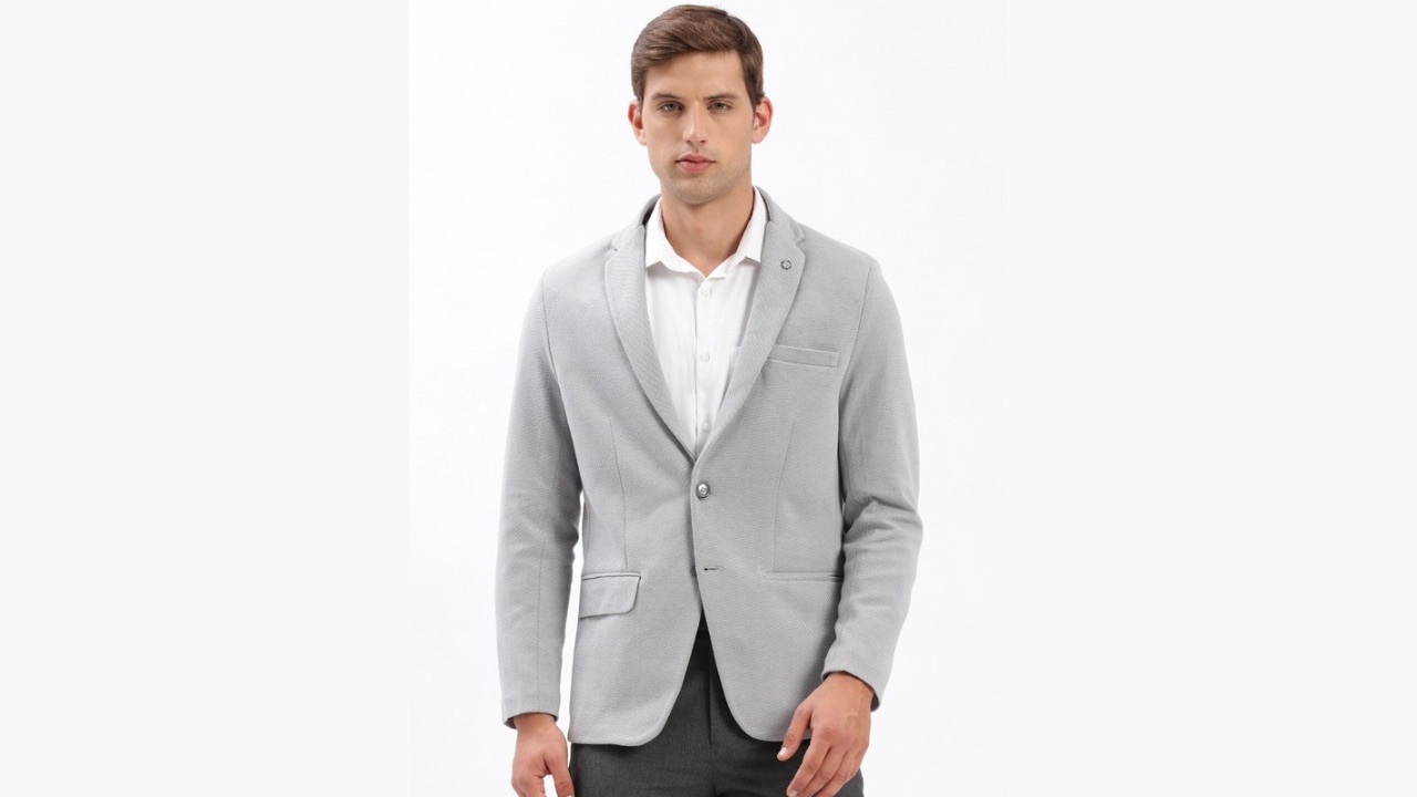 SHOWOFF Slim-Fit Notched Lapel Collar Single-Breasted Blazer