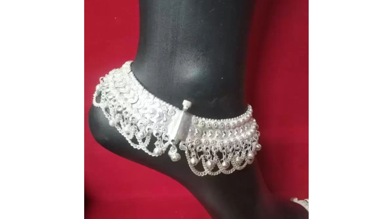 SONU SELECT Gota Chandi Bridal Anklet (Jhalar)