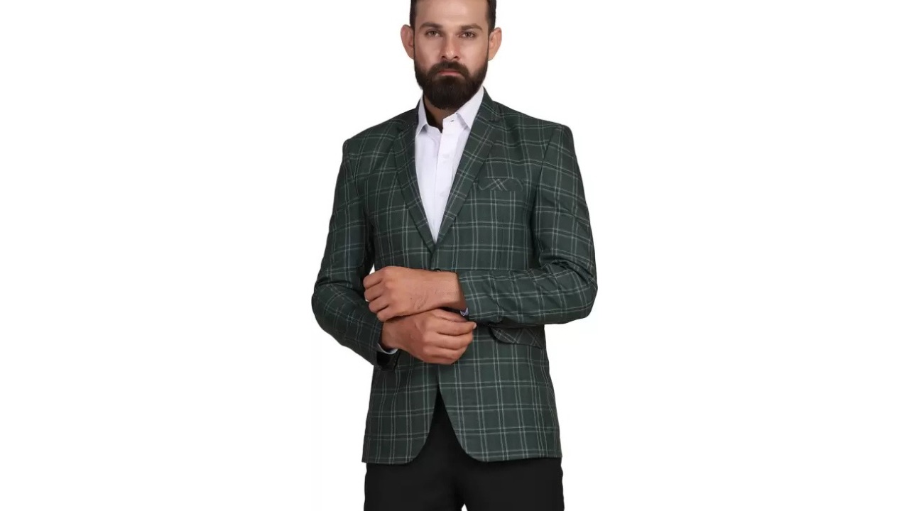 Tahvo Checkered Single-Breasted Formal Men Blazer