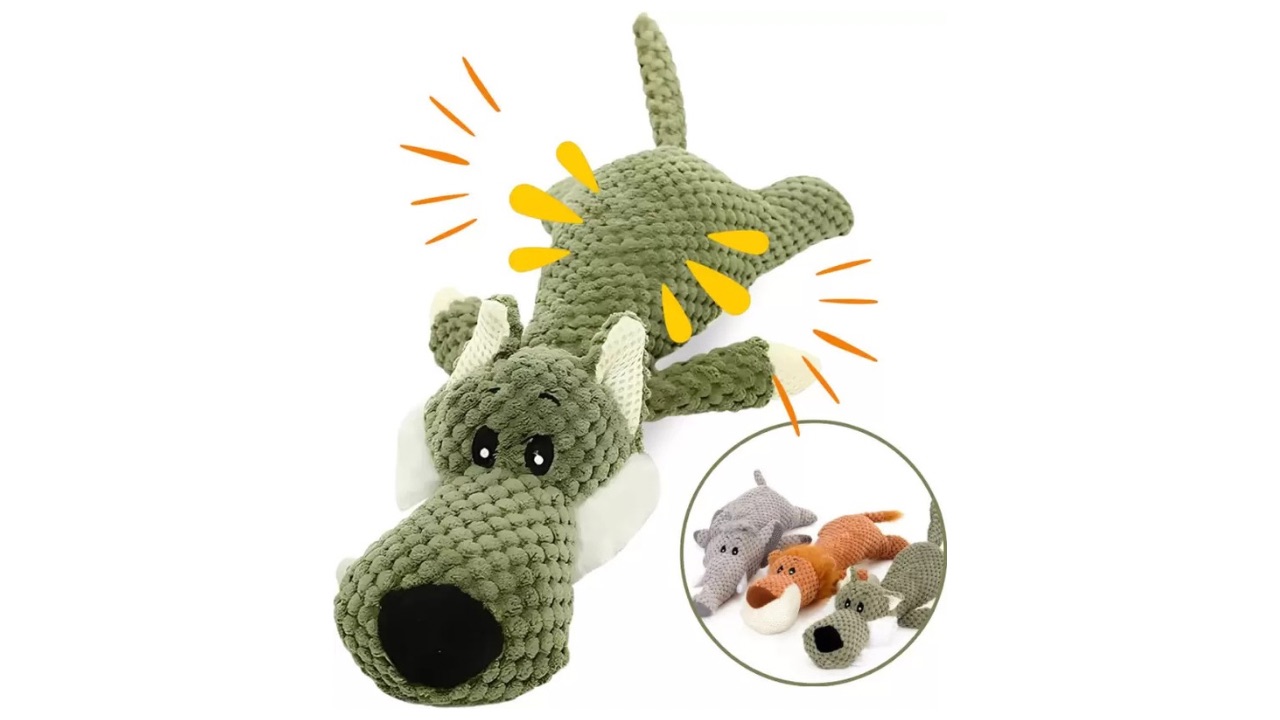 Taily Tails Dog Toy - Sound Plush Chew Rope & Squeaker