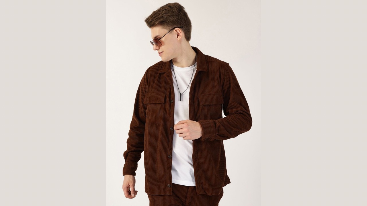 Thomas Scott Men Premium Corduroy Casual Shirt