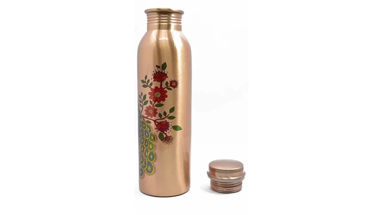 Vedanshstore 100% Copper Water Bottle (1000 ml)