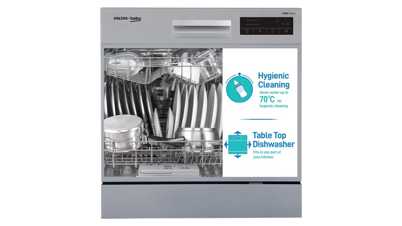 Voltas Beko DT8S Free Standing 8 Place Settings Dishwasher