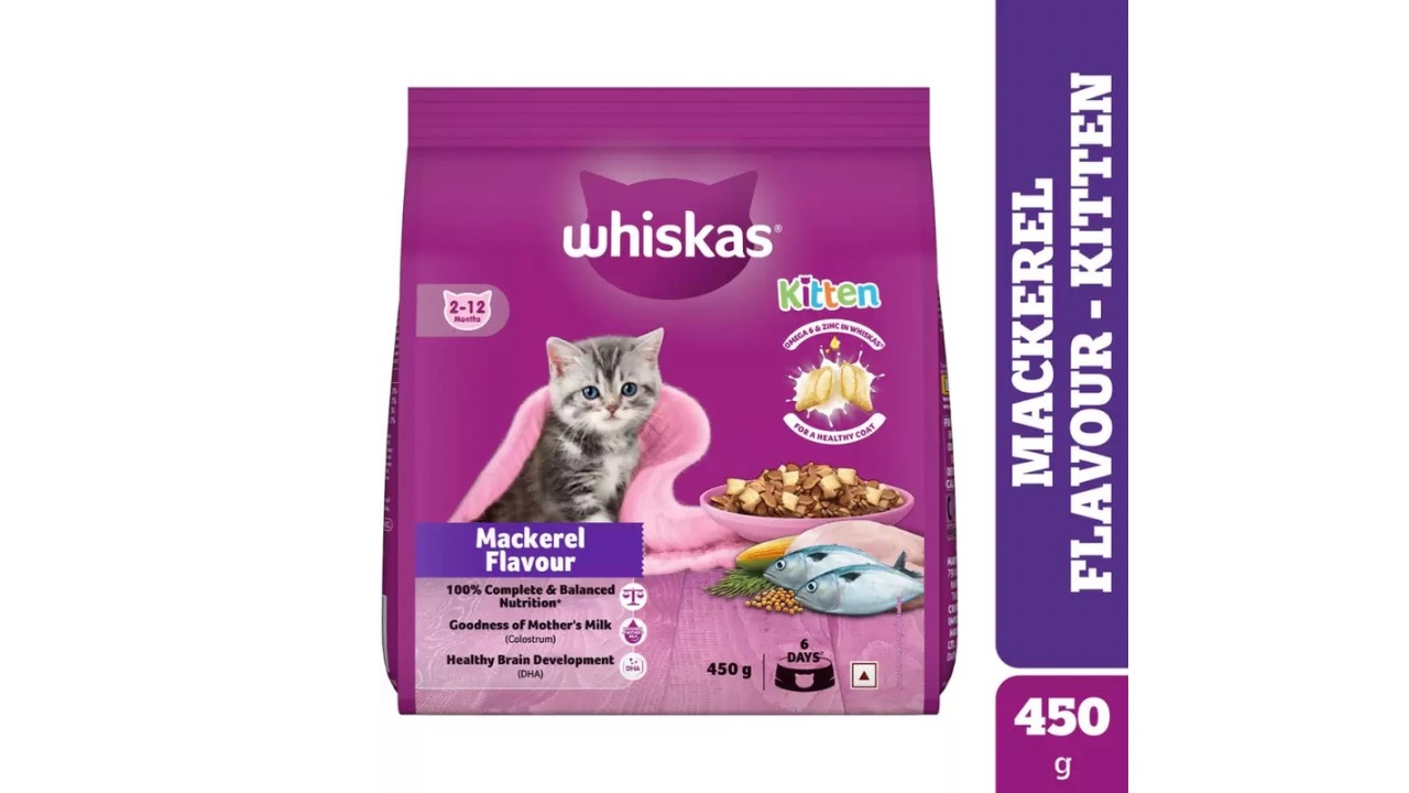 Whiskas 2-12 Months Mackerel Dry Cat Food (1.1 kg)