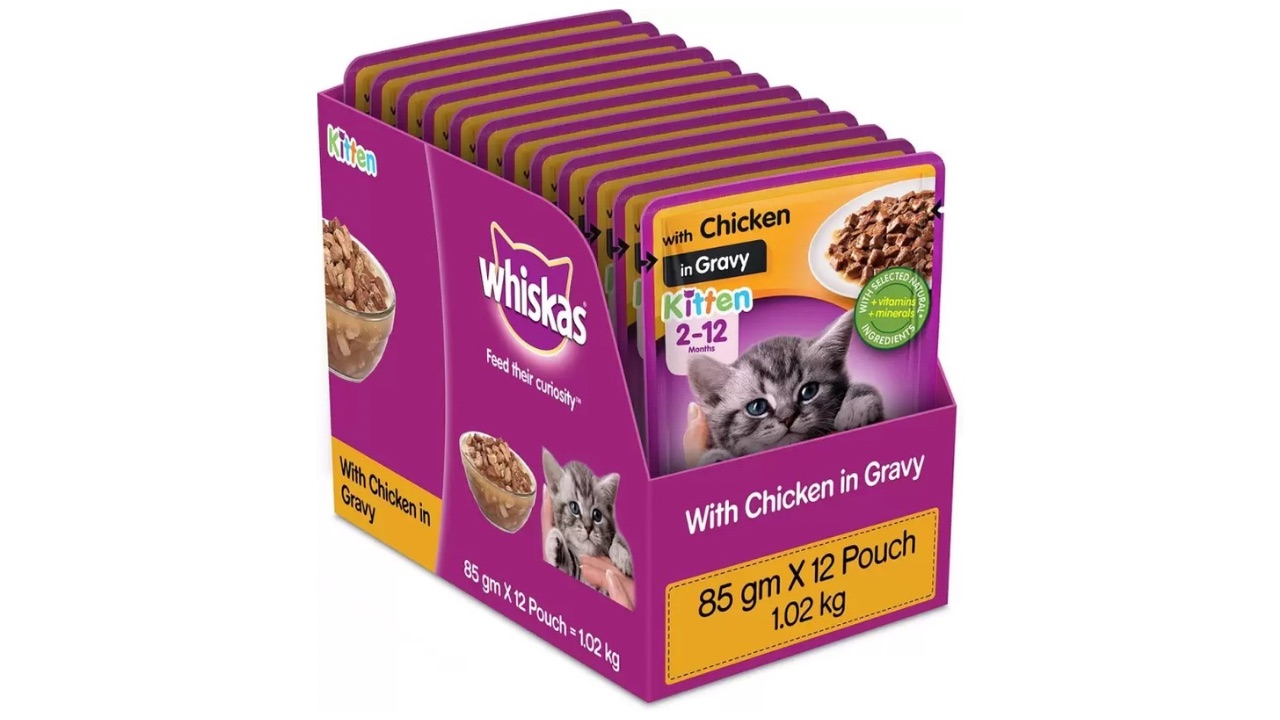 Whiskas Kitten 2-12 Months Chicken Wet Food (1.1 kg)