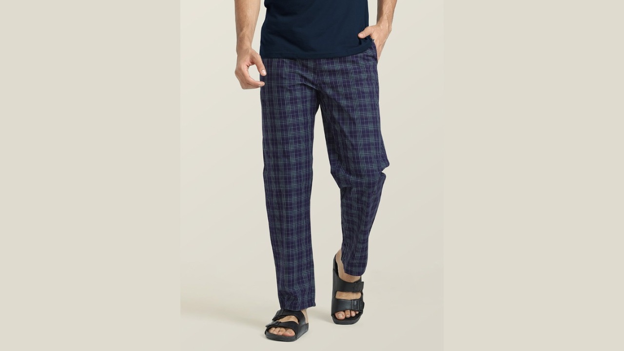 XYXX Men Checked Cotton Lounge Pants