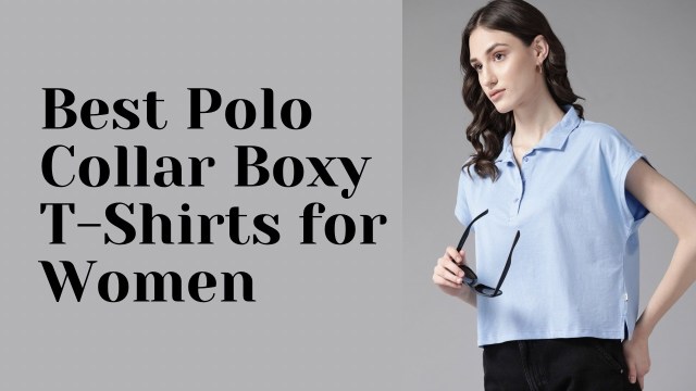 polo collar boxy t-shirts for women, women's boxy polo shirts