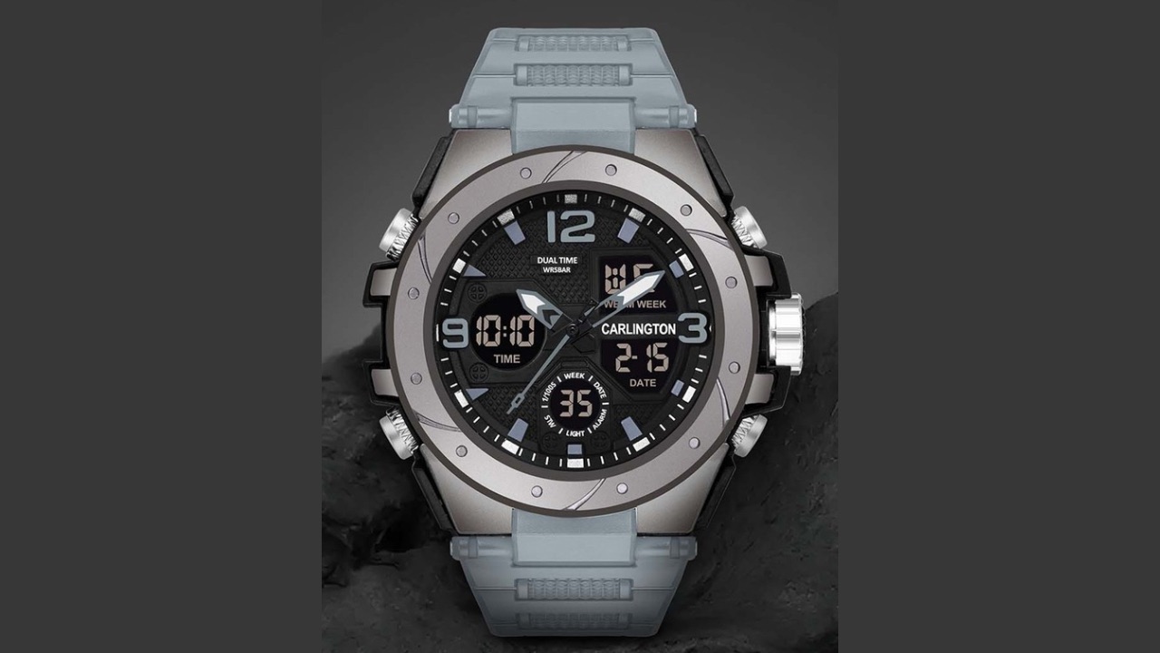 CARLINGTON Men Analogue Chronograph Watch Endurance 9105 Grey