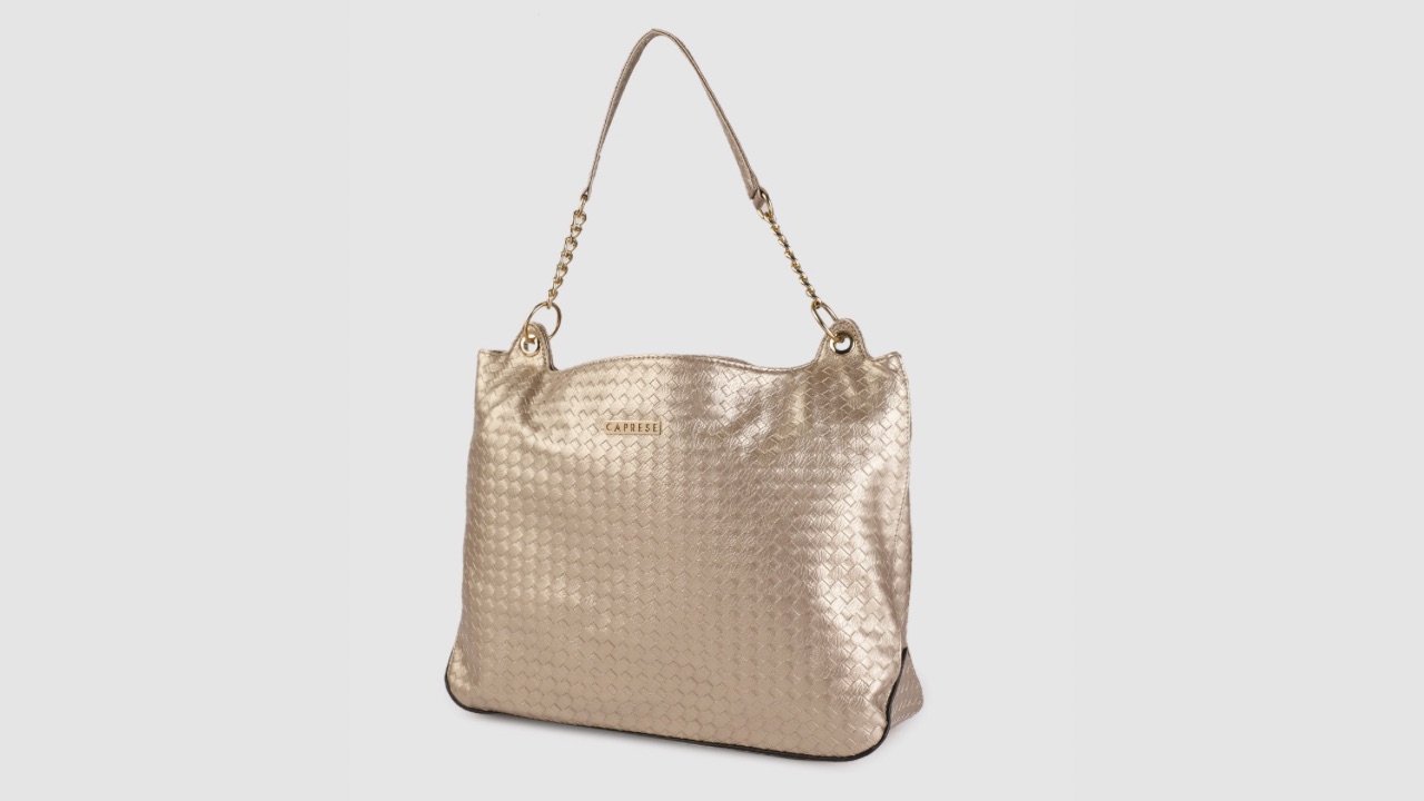 Caprese Gold-Toned Textured Hobo Bag