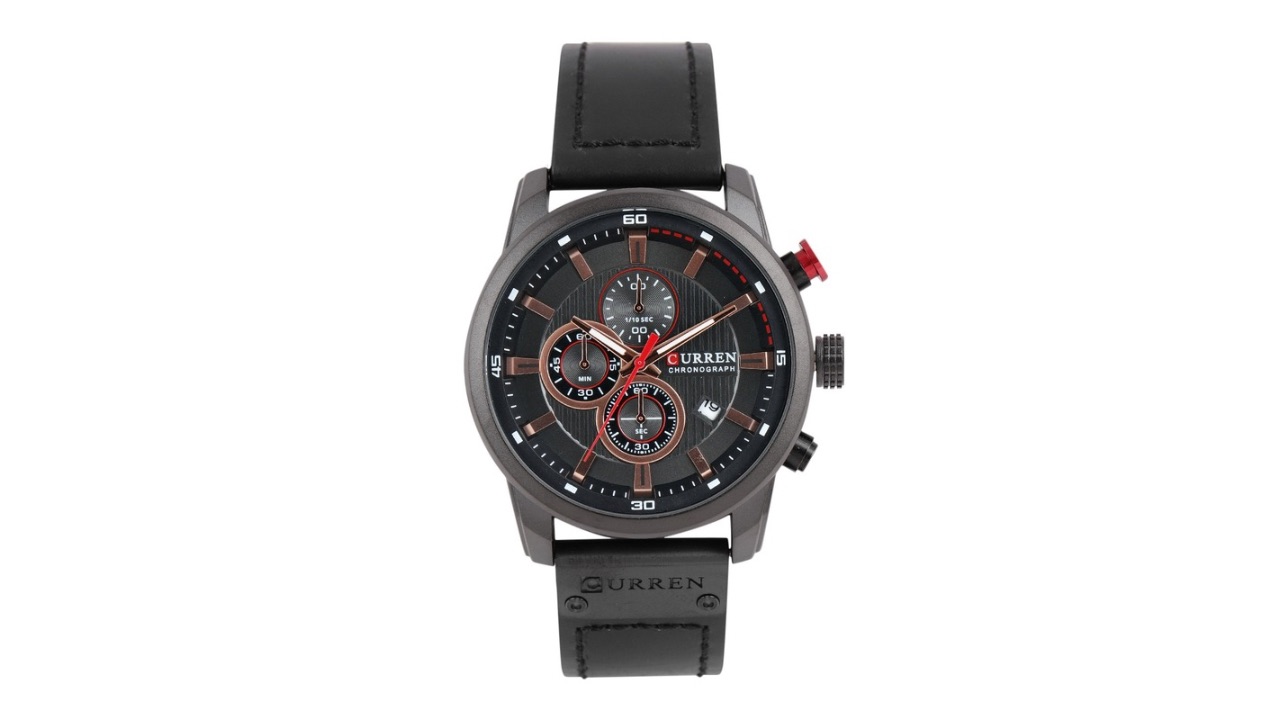 Curren Men Black Analogue Chronograph Watch 8291BK