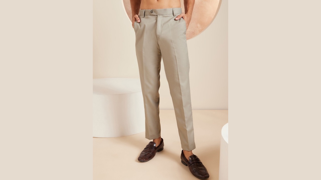 DENNISON Men Smart Tapered Fit Easy Wash Trousers