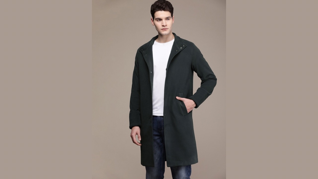 French Connection Solid Hooded Longline Trenchcoat