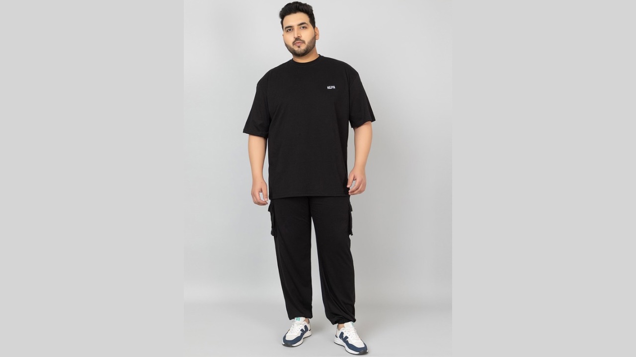 KEPA Plus Size Pure Cotton T-Shirt With Joggers