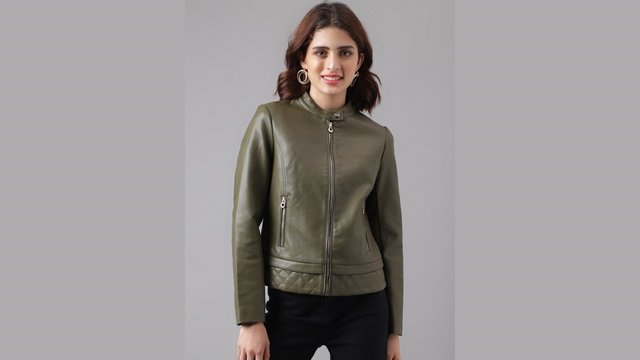Latin Quarters Stand Collar Crop Leather Jacket