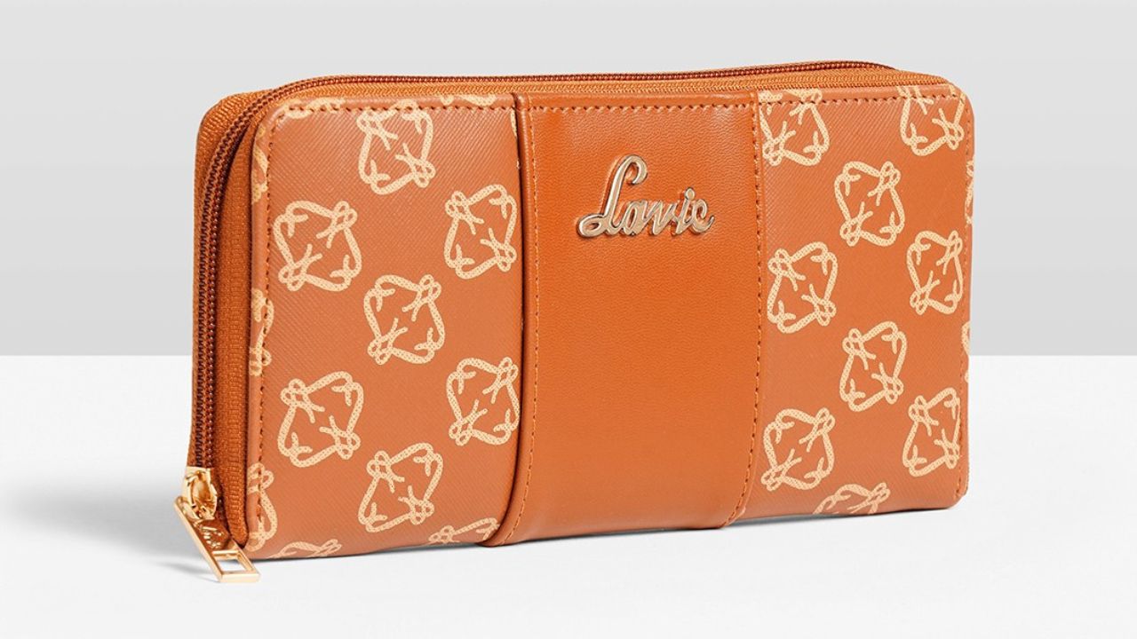 Lavie Mono Women Tan Printed Zip Around Wallet