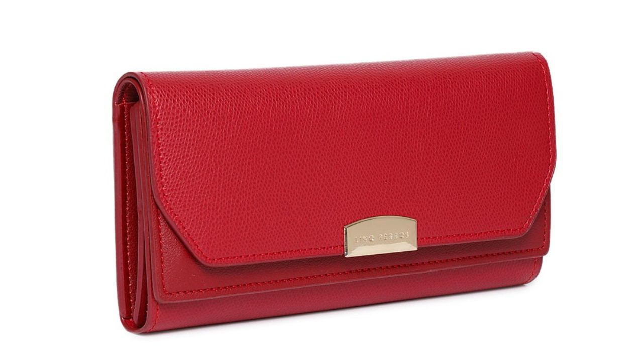 Lino Perros Women Red Solid Three Fold Wallet