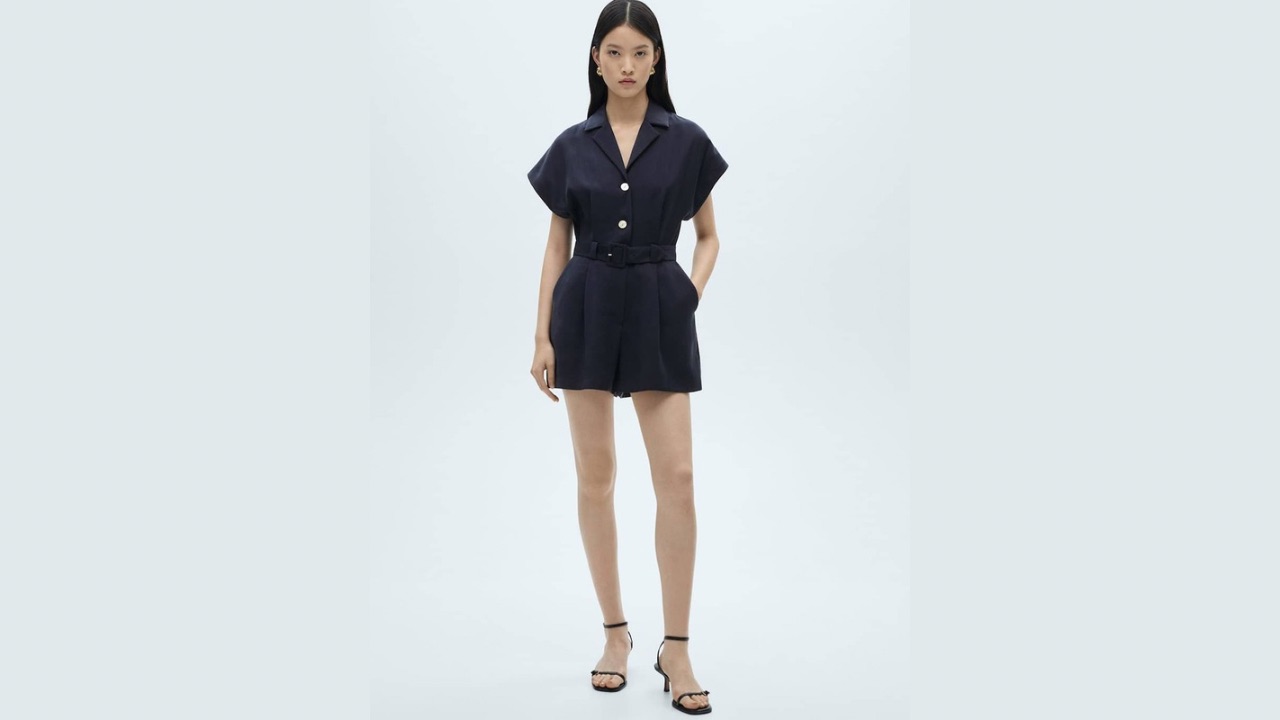 MANGO Belted Playsuit