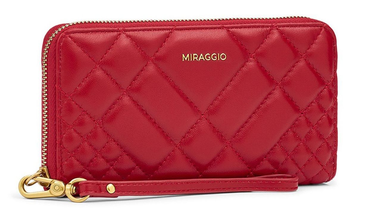 MIRAGGIO Red PU Sutton Wallet